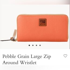 Dooney and Bourke Pebble Grain Large Zip Around Wristlet